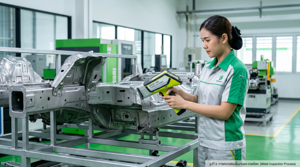 การตรวจสอบชิ้นงานและเกรดโลหะ (Metal Inspection Process)