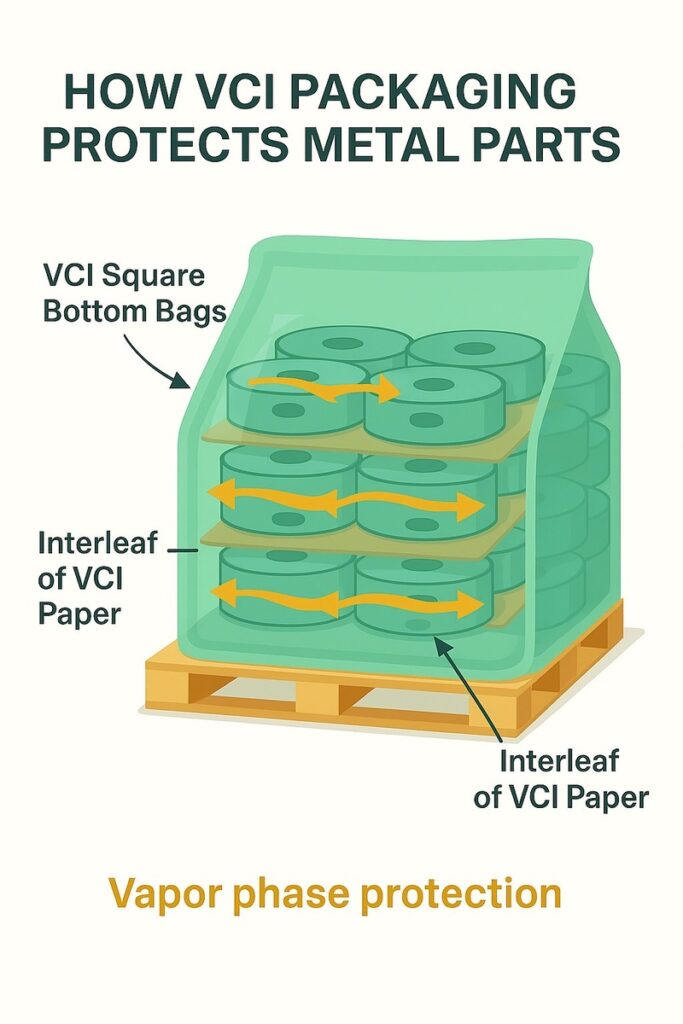 HOW VCI PACKAGING PROTECTS METAL PARTS