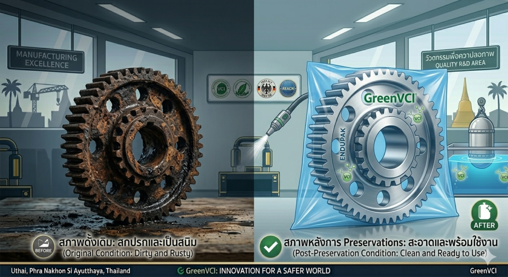 a translucent green VCI bag